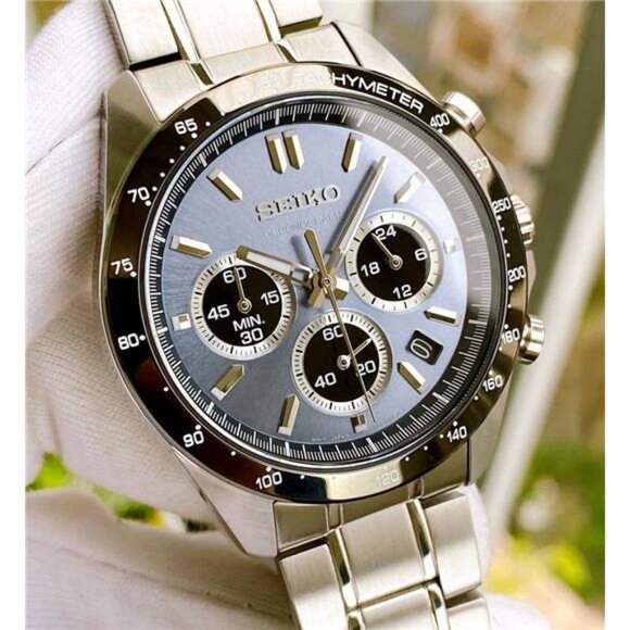 Seiko Spirit Chronograph Blue Dial Stainless Steel Men's Watch - Picture 3 of 8